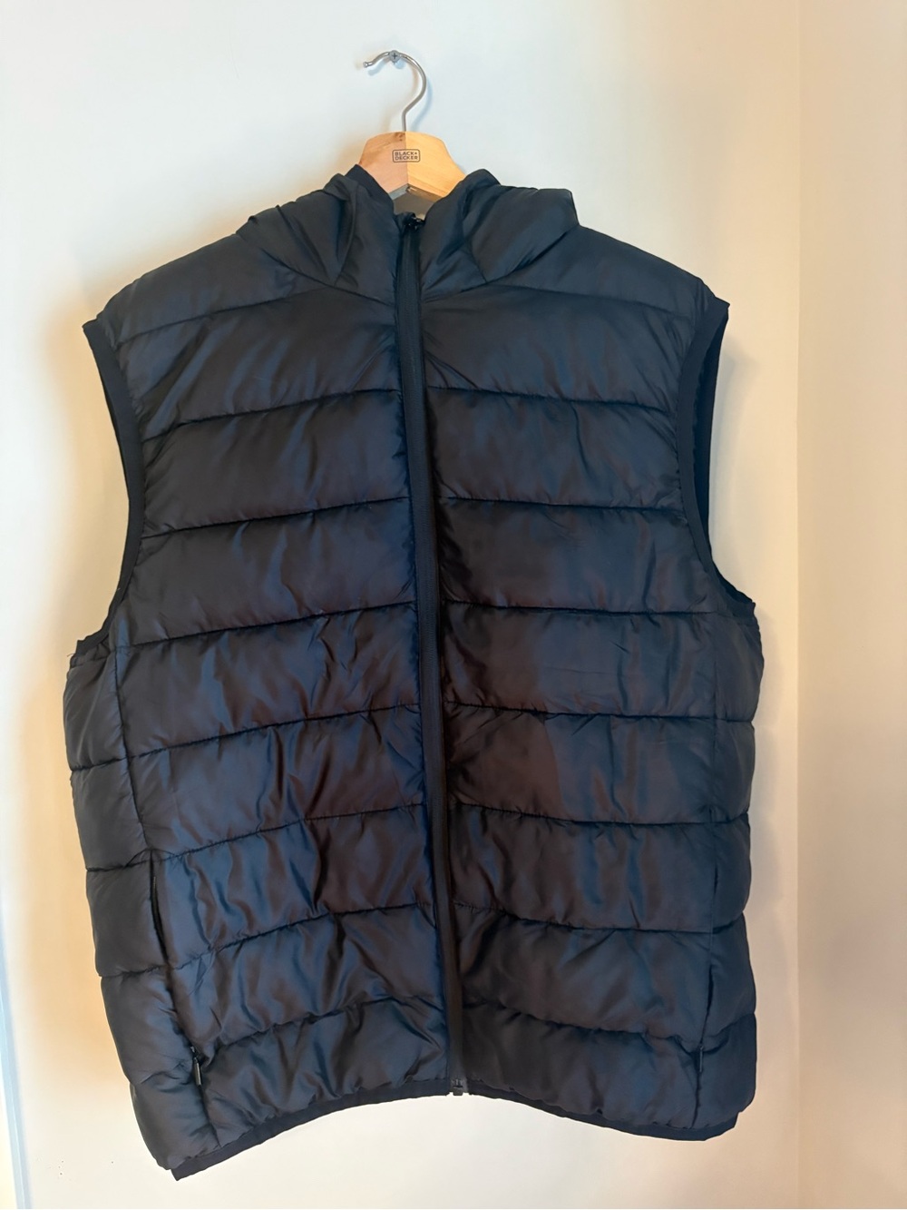H&M Black Quilted Hooded Puffer Vest